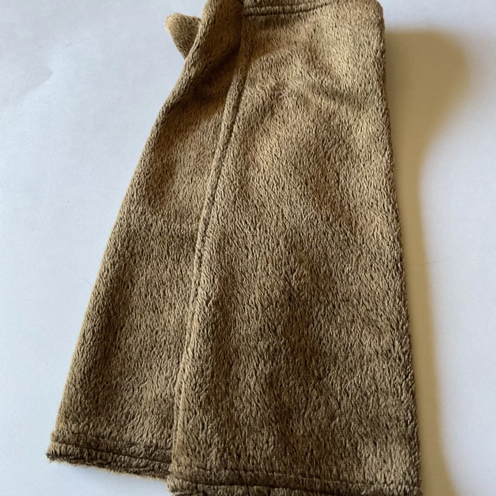 PORTOLANO TEXTURED VELVET ARM WARMERS LONG FINGERLESS GLOVES GOLDEN COCOA NWOT